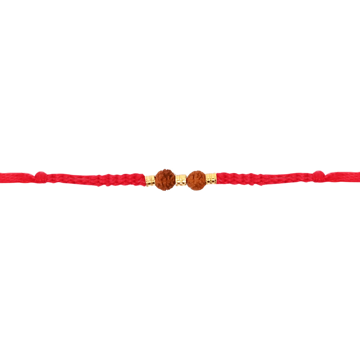 Double Rudraksha Bead Rakhi with Roli Chawal and Raksha Bandhan Card