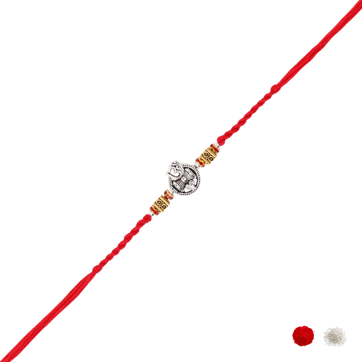 Eternal Om Rakhi With Roli Chawal & Rakshabandhan Card