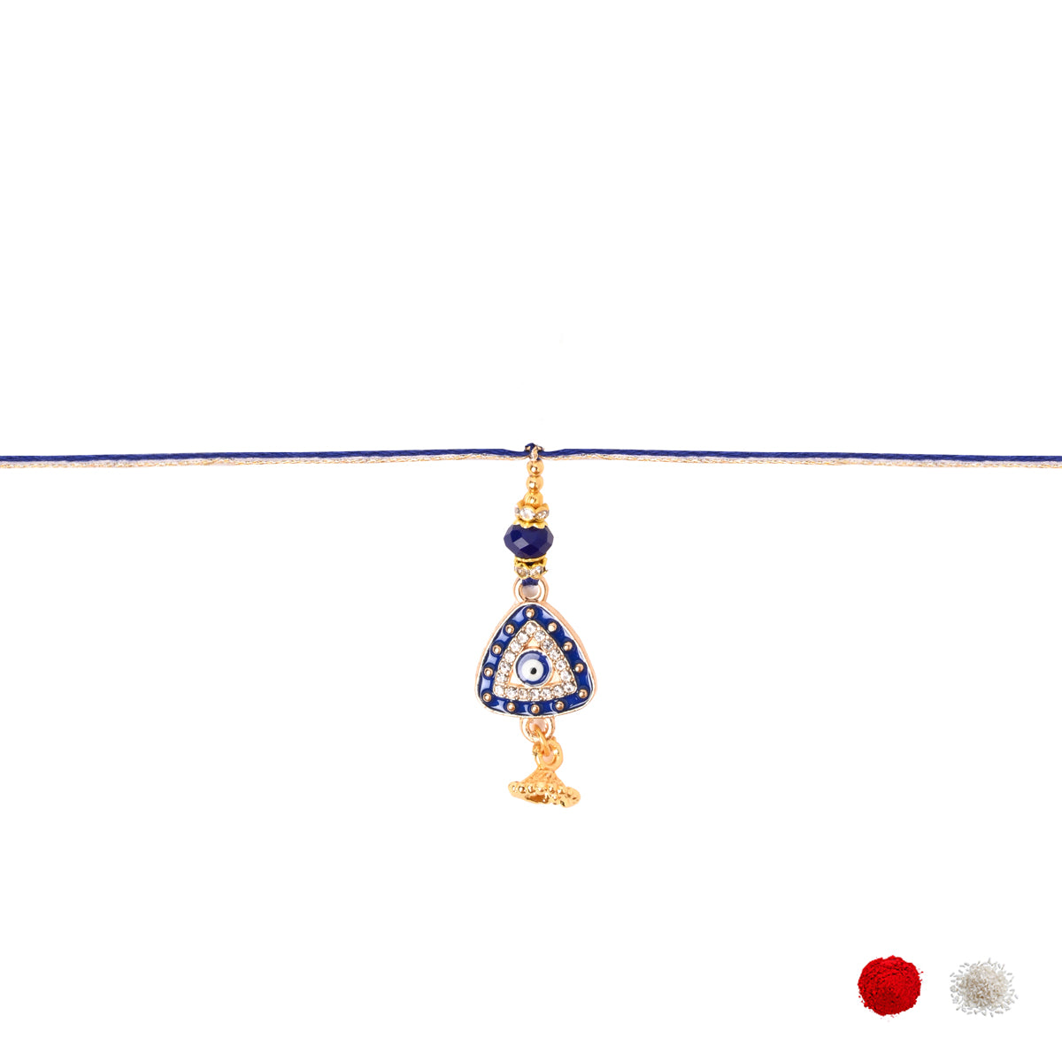 Elegant Bhaiya Bhabhi Lumba Pearl & Rakhi With Roli Chawal & Card