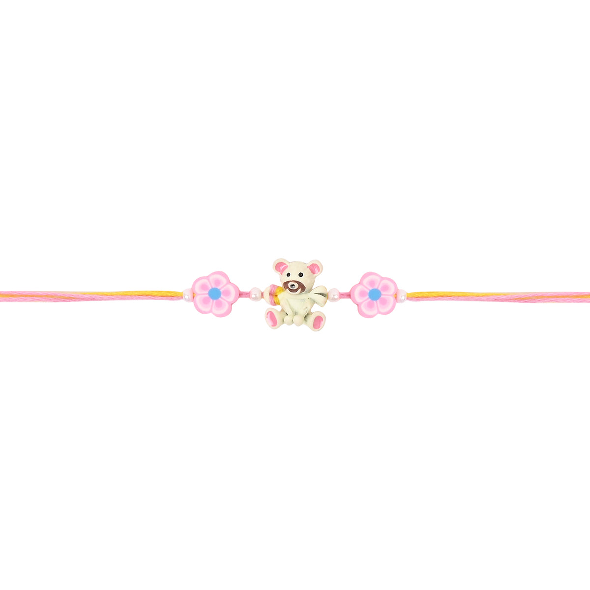 Cute Teddy Bear Rakhi With Roli Chawal & Rakshabandhan Card