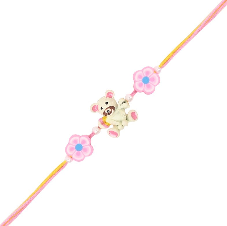 Cute Cartoon Rakhis for Kids with Roli Chawal & Rakshabhandan Card (Pack of 2)