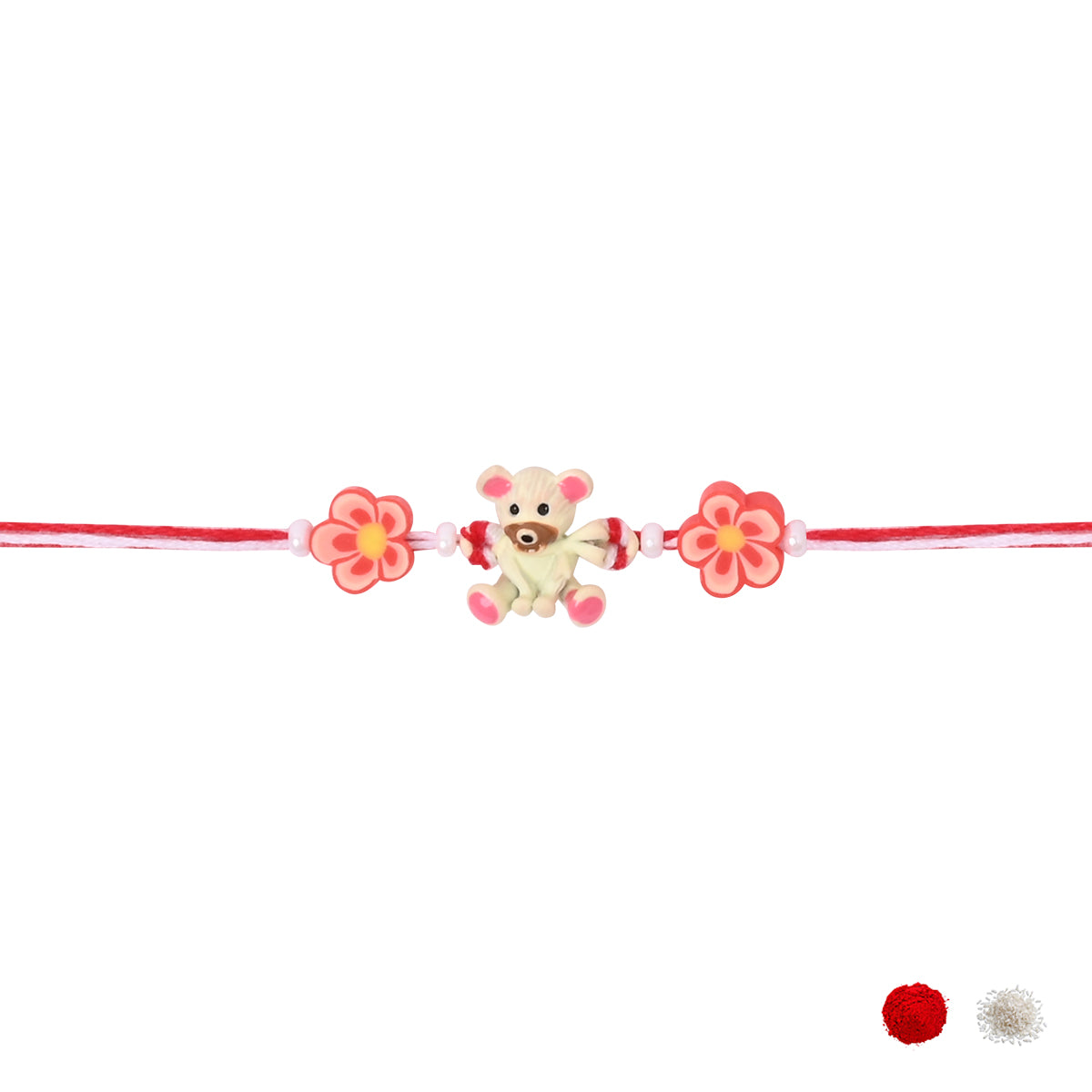 Cute Cartoon Rakhis for Kids with Roli Chawal & Rakshabhandan Card (Pack of 2)