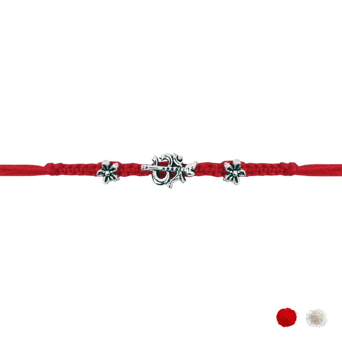 Spiritual Trishul-Damru Rakhi Set with Roli Chawal & Rakshabandhan Card (Pack of 2)