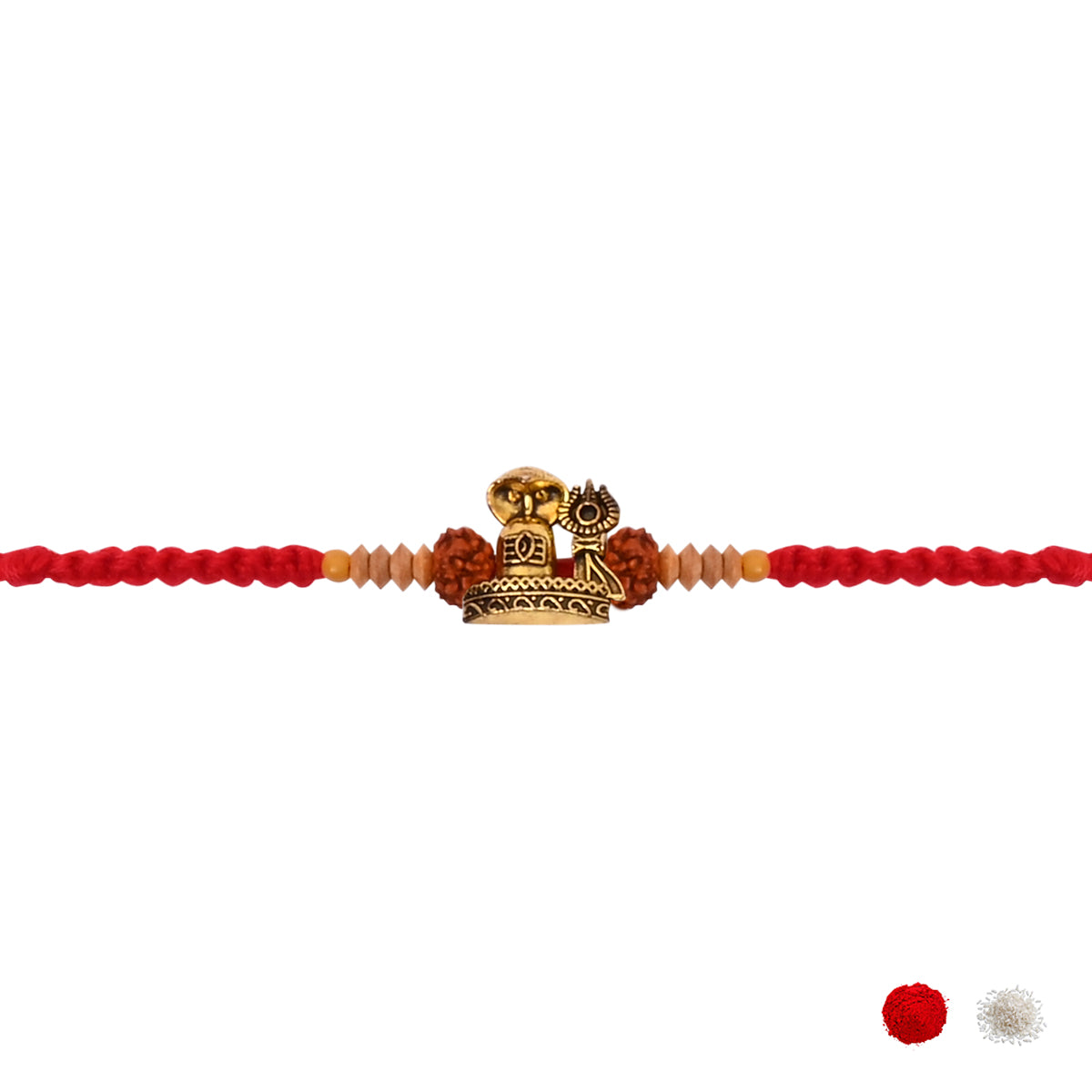 Sacred Shivling Rakhi Set with Roli Chawal & Rakshabandhan Card (Pack of 2)