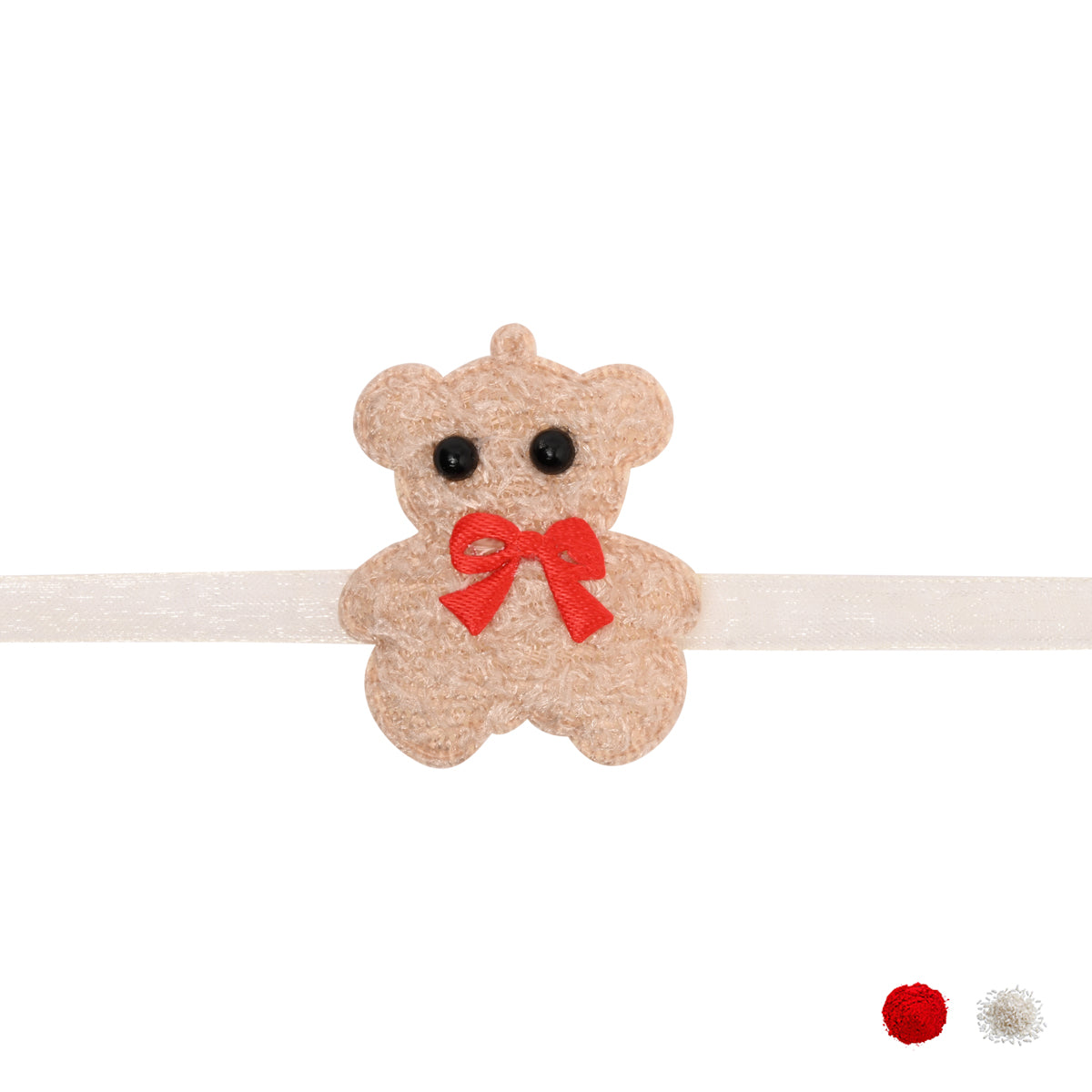 Teddy Bear Brown Rakhi with Roli Chawal & Rakshabhandan Card