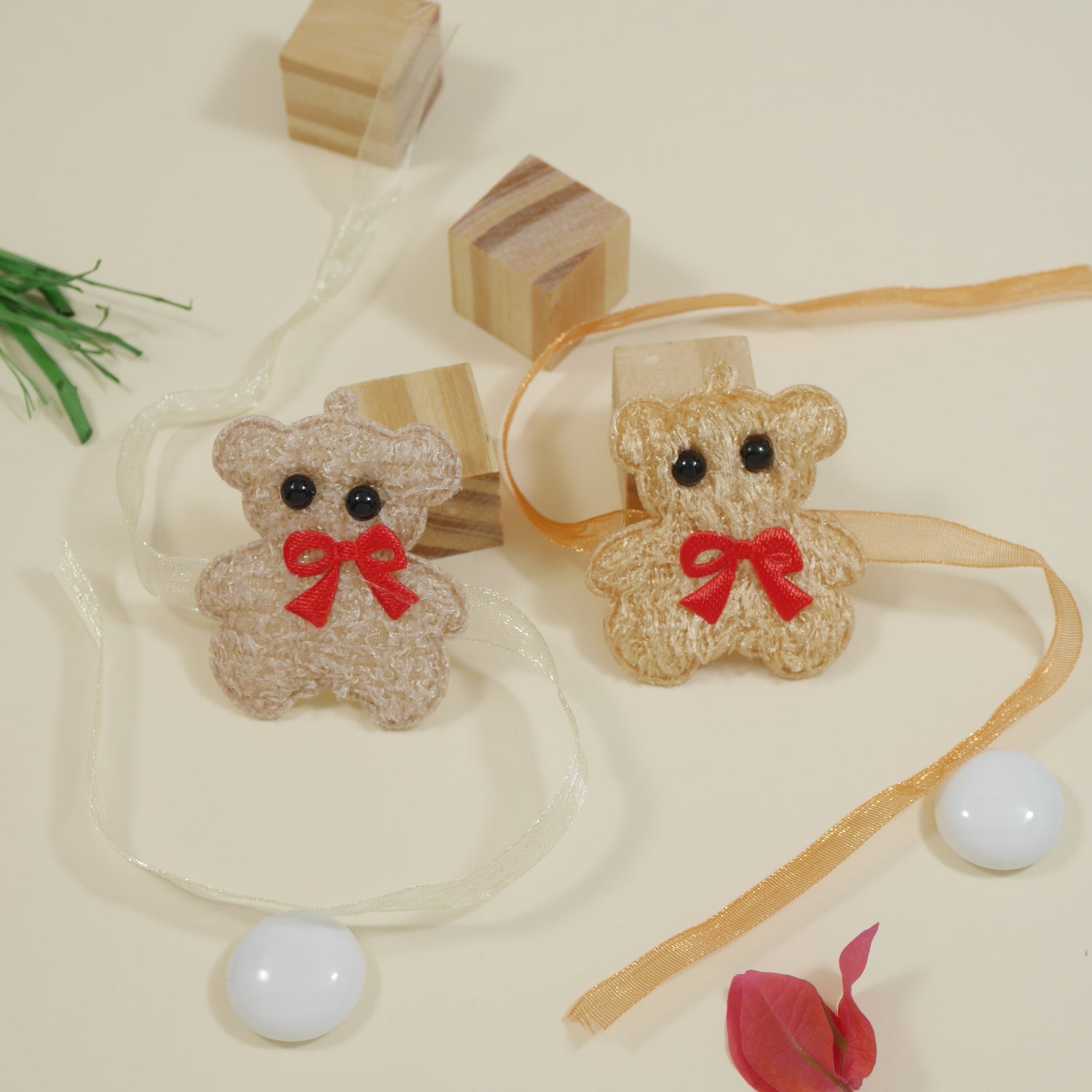 Cute Teddy Bear Rakhis for Kids with Roli Chawal & Rakshabhandan Card (Pack of 2)