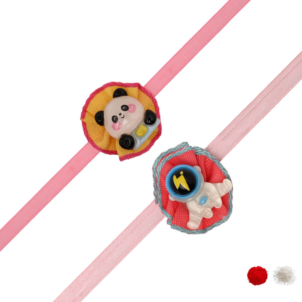 Panda & Astronaut Rakhiwith Roli Chawal & Rakshabhandan Card (Pack of 2)