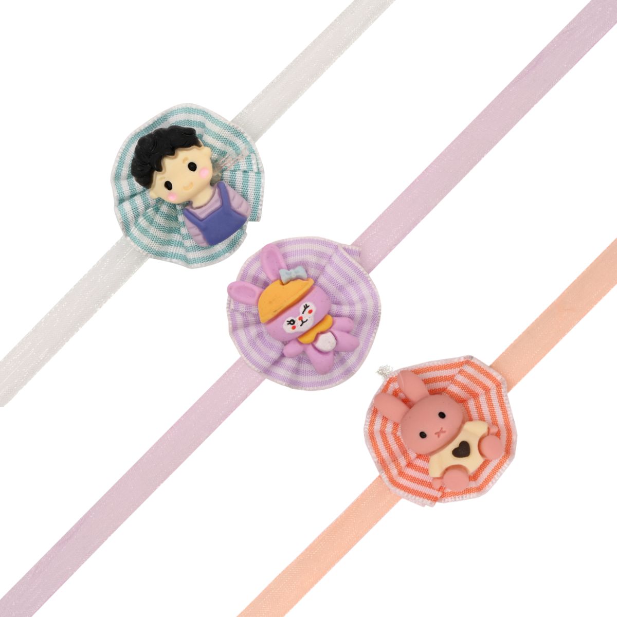 Bunny & Boy Kids Rakhi with Roli Chawal & Rakshabhandan Card (Pack of 3)