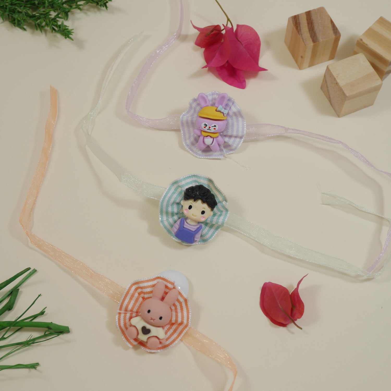 Bunny & Boy Kids Rakhi with Roli Chawal & Rakshabhandan Card (Pack of 3)