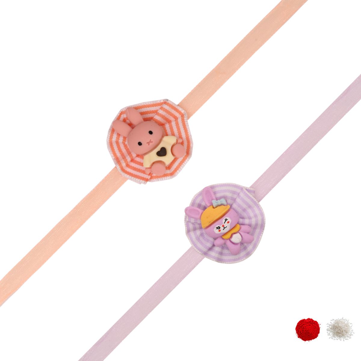 Cute Bunny Rakhi with Roli Chawal & Rakshabhandan Card (Pack of 2)