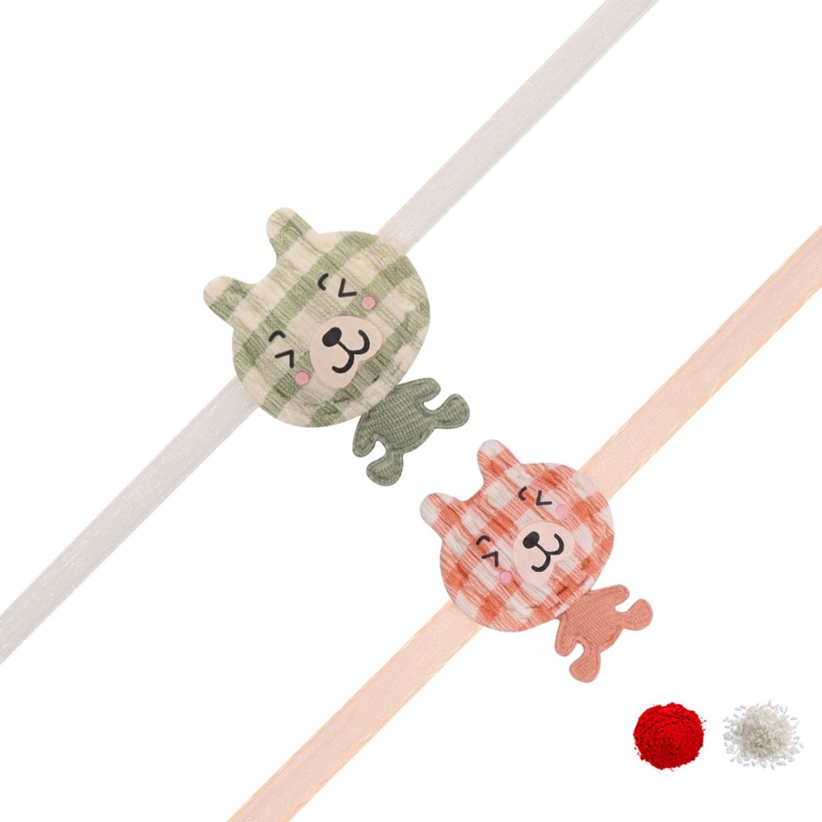Cute Cartoon Rakhi with Roli Chawal & Rakshabhandan Card (Pack of 2)