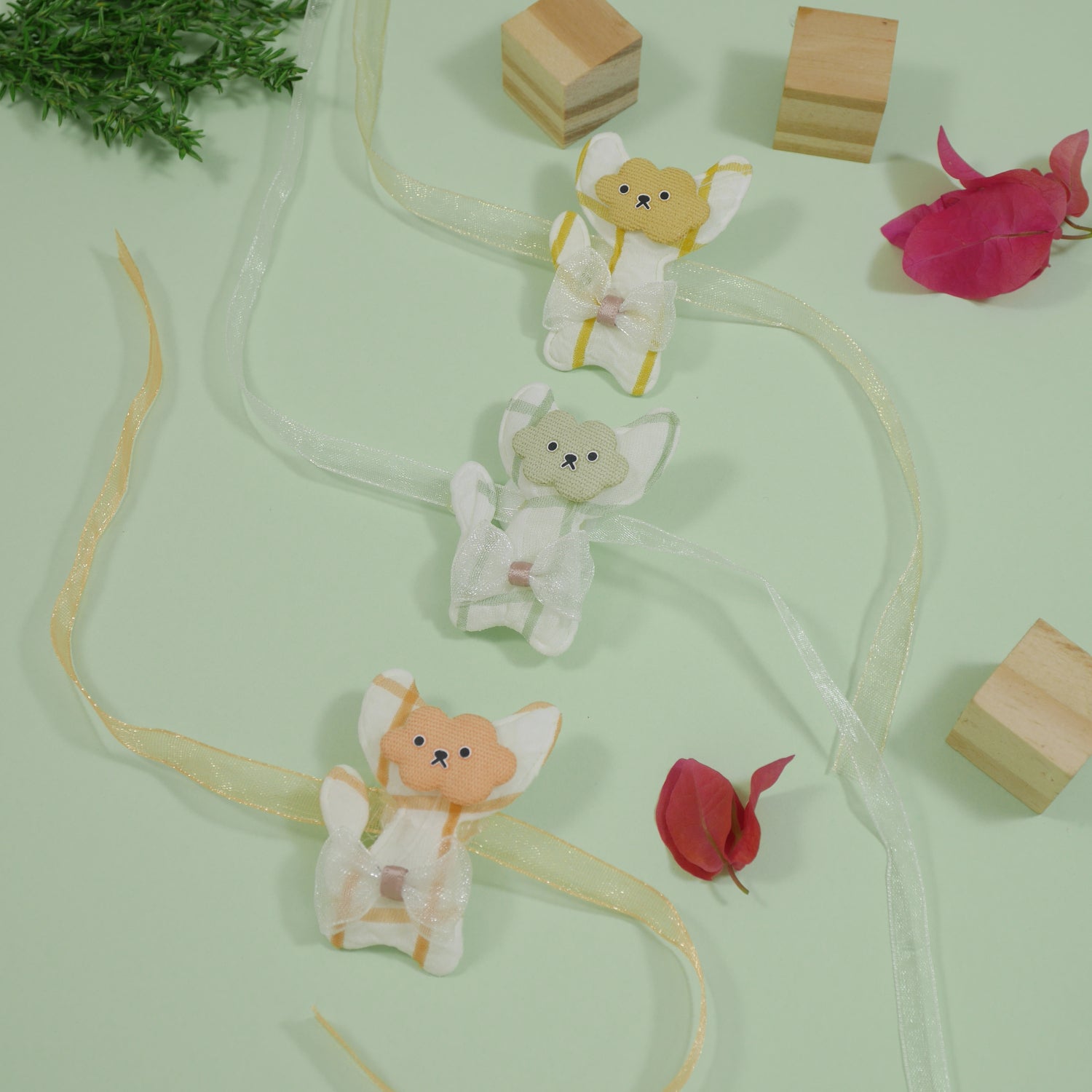 Cute Cat Rakhi with Roli Chawal & Rakshabhandan Card (Pack of 3)