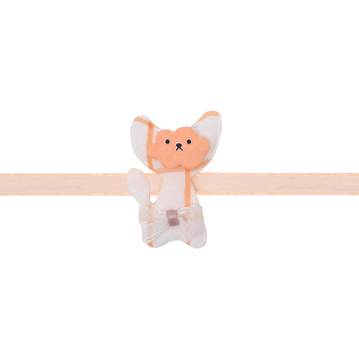 Cute Cat Peach Kids Rakhi with Roli Chawal & Rakshabhandan Card