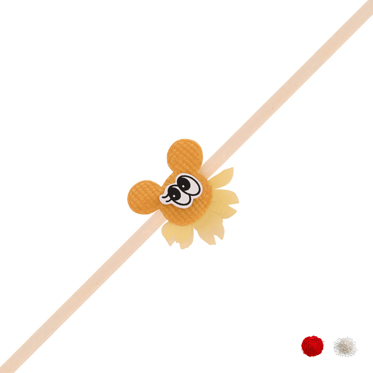 Minnie Mouse Rakhi with Roli Chawal & Rakshabandhan Card