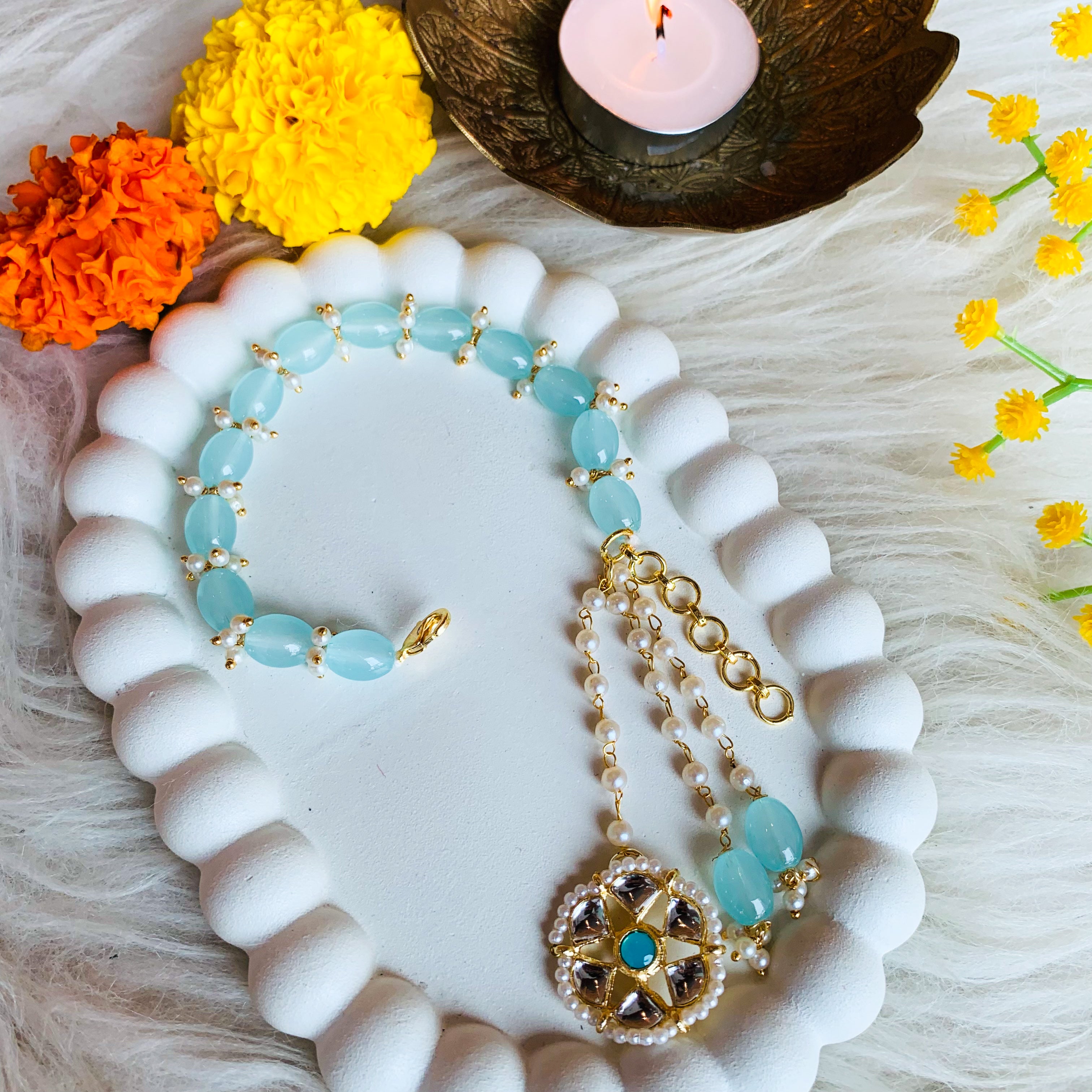 Turquoise Pearl Beaded Hanging Bracelet