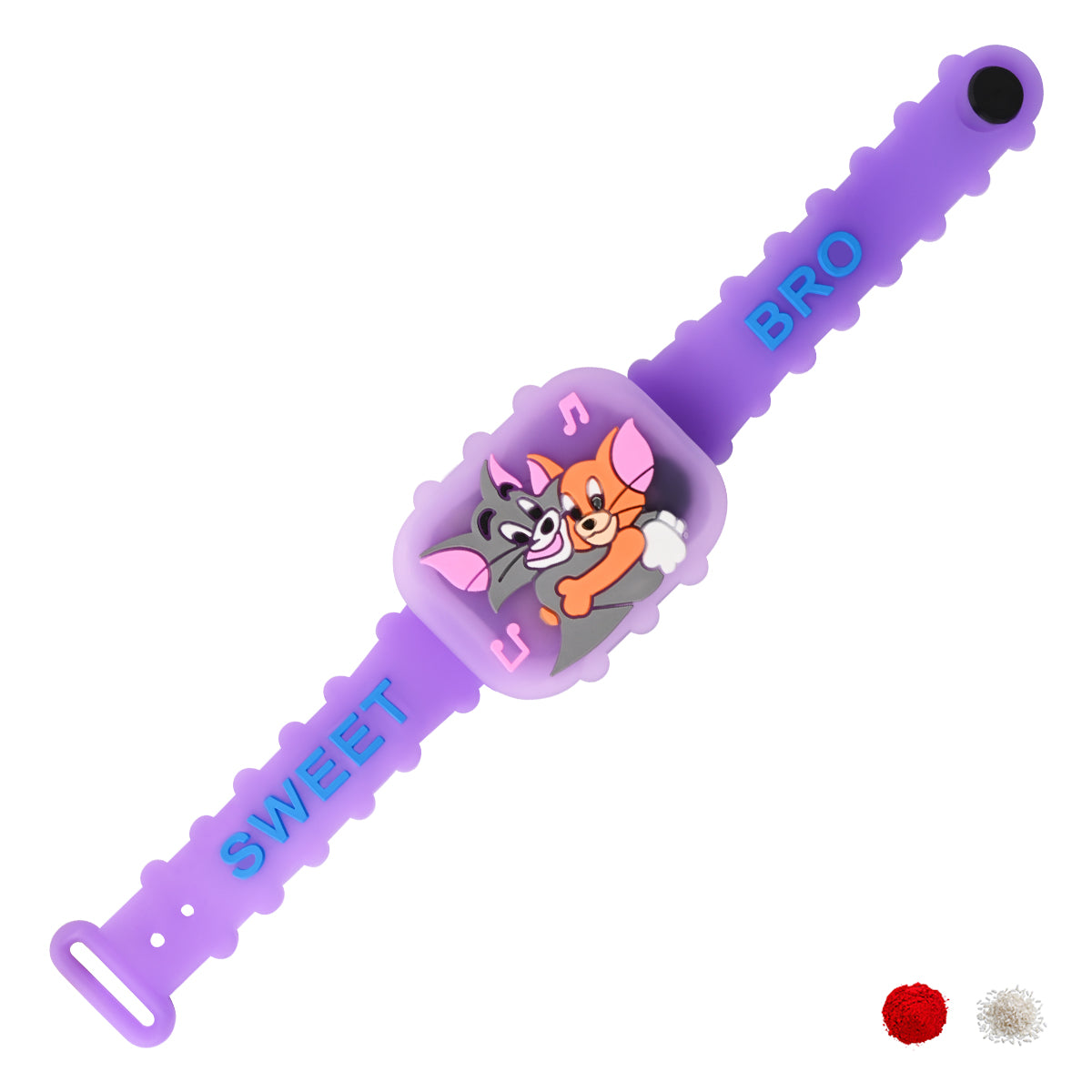 Cute Tom & Jerry Band Rakhi With RoliChawal & Card