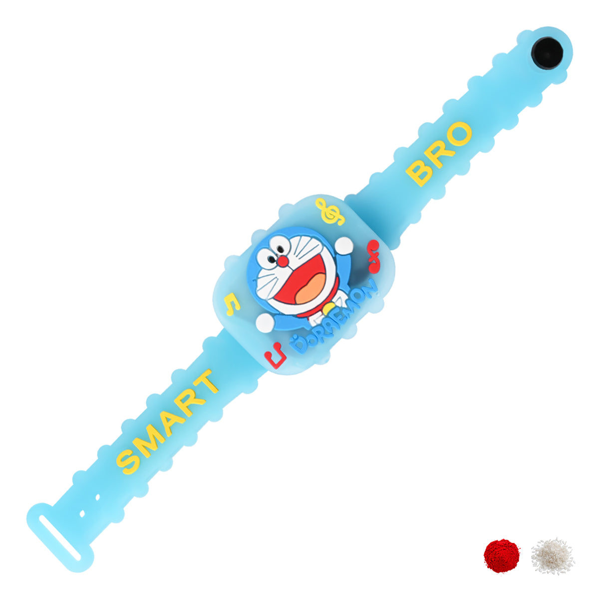 Cute Doreamon Band Rakhi With RoliChawal & Card