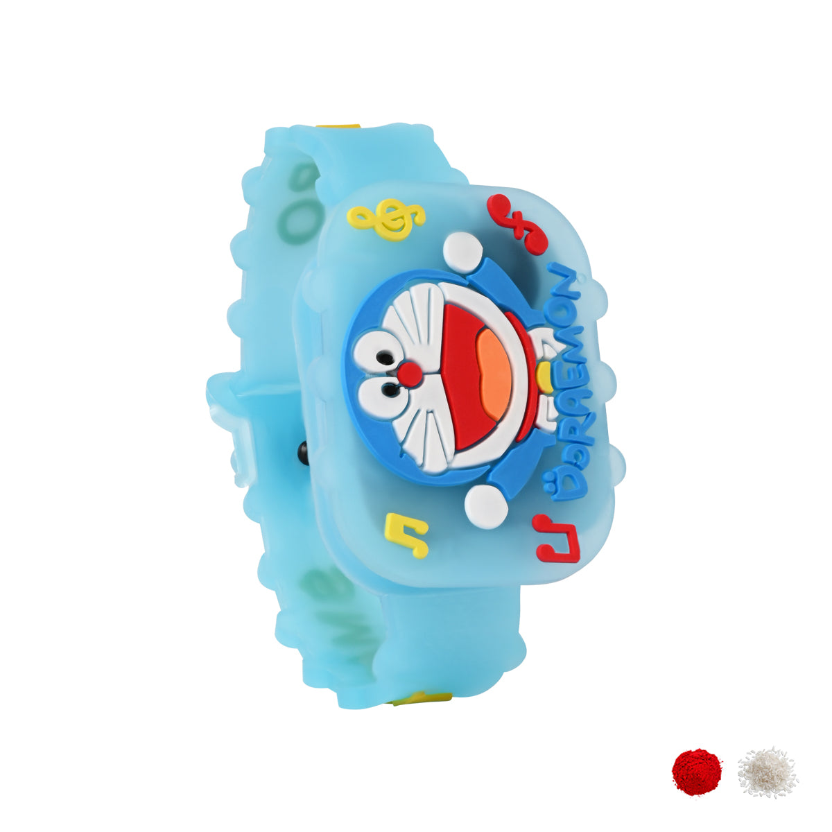 Cute Doreamon Band Rakhi With RoliChawal & Card