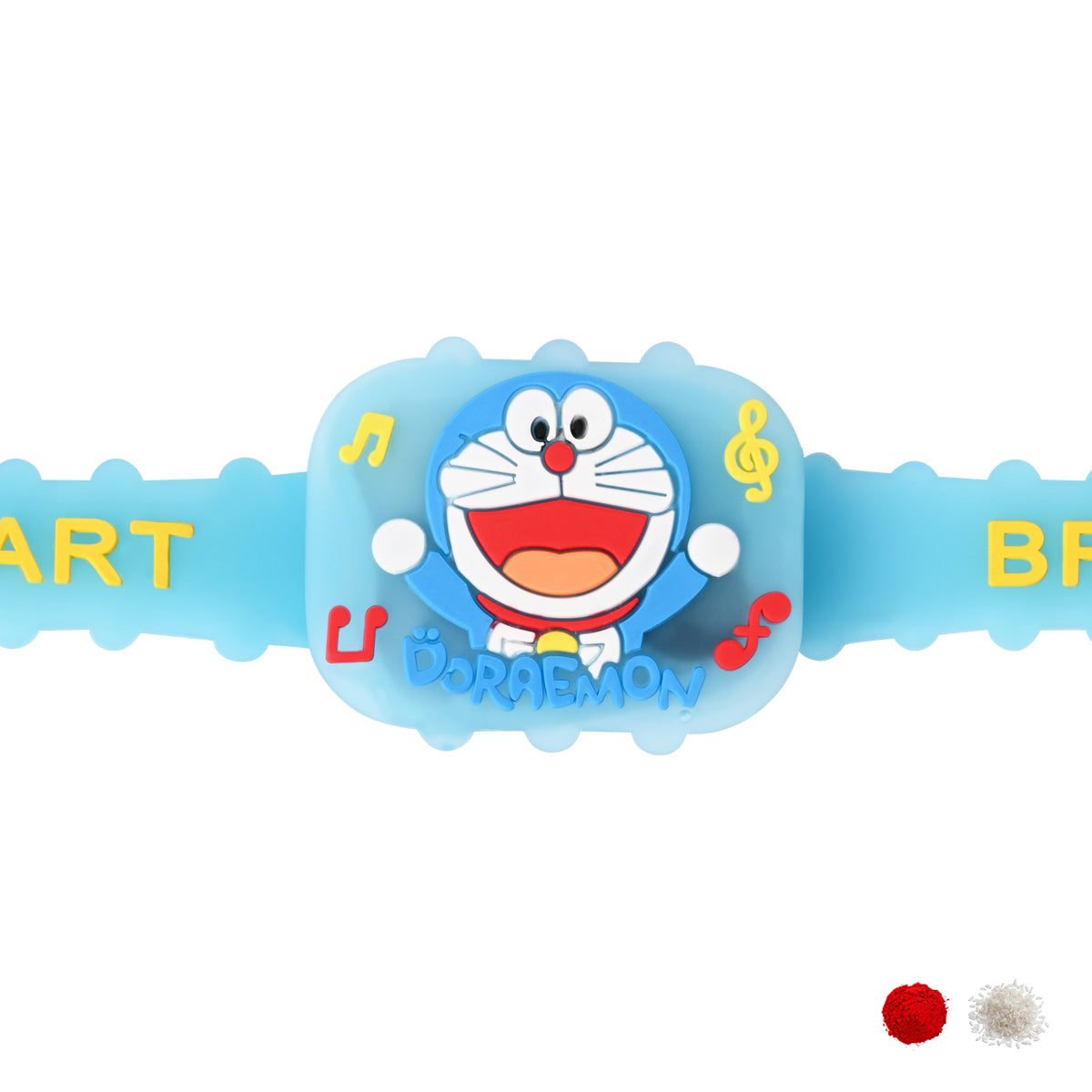 Cute Doreamon Band Rakhi With RoliChawal & Card