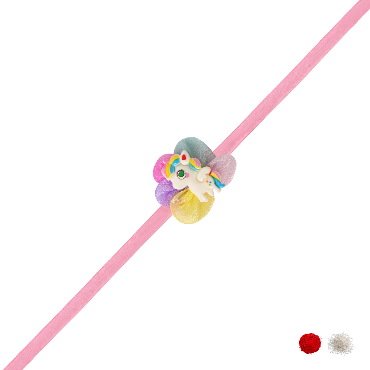 Cute Unicorn Rakhi With RoliChawal & Card
