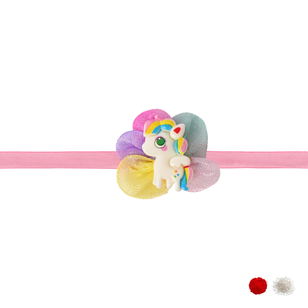 Cute Unicorn Rakhi With RoliChawal & Card