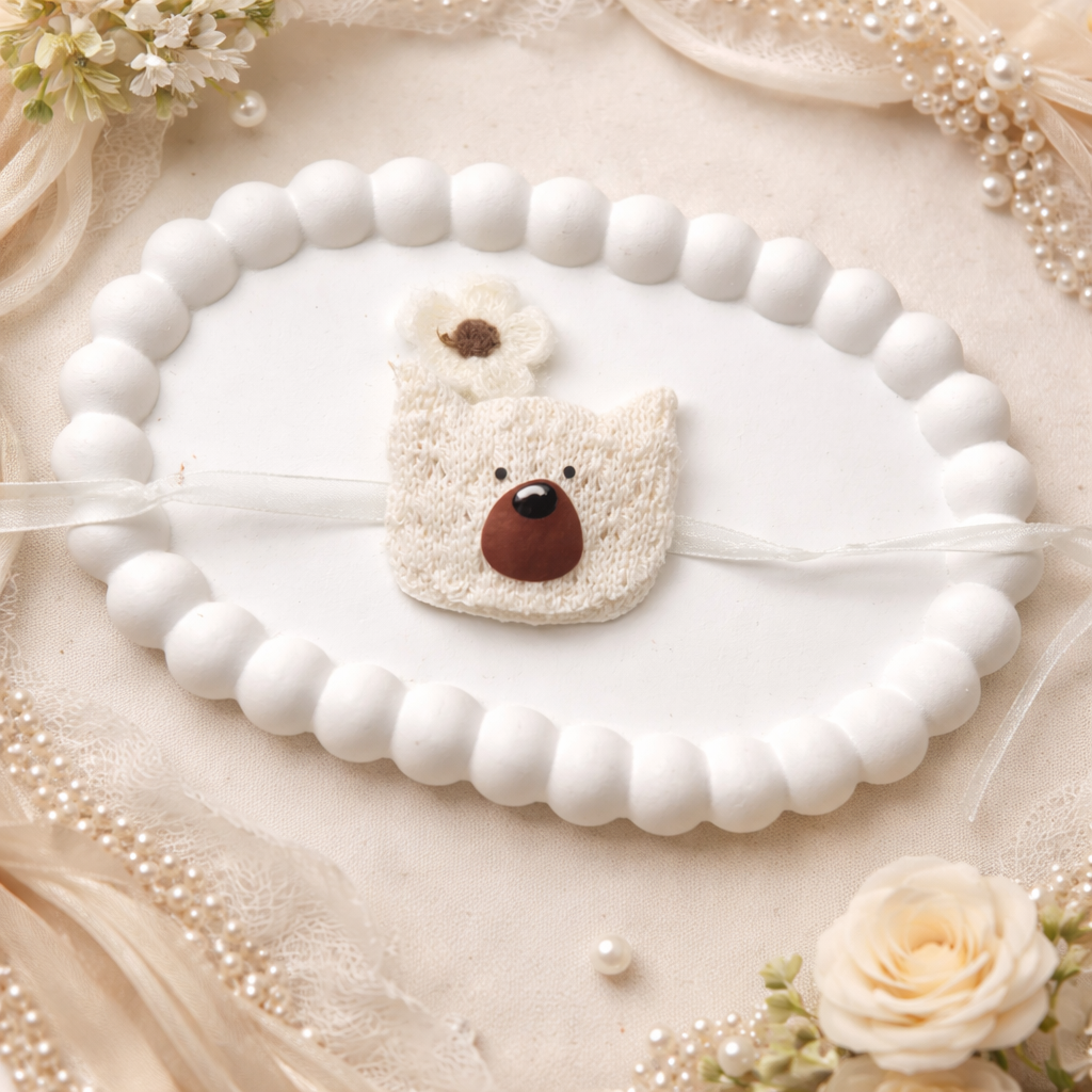 Cute Bear Rakhi with Roli Chawal & Rakshabandhan Card