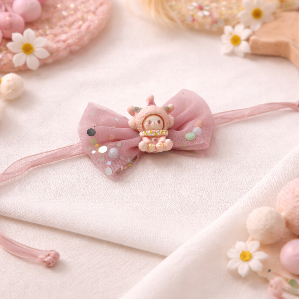 Cute Baby Rakhi with Roli Chawal & Rakshabandhan Card