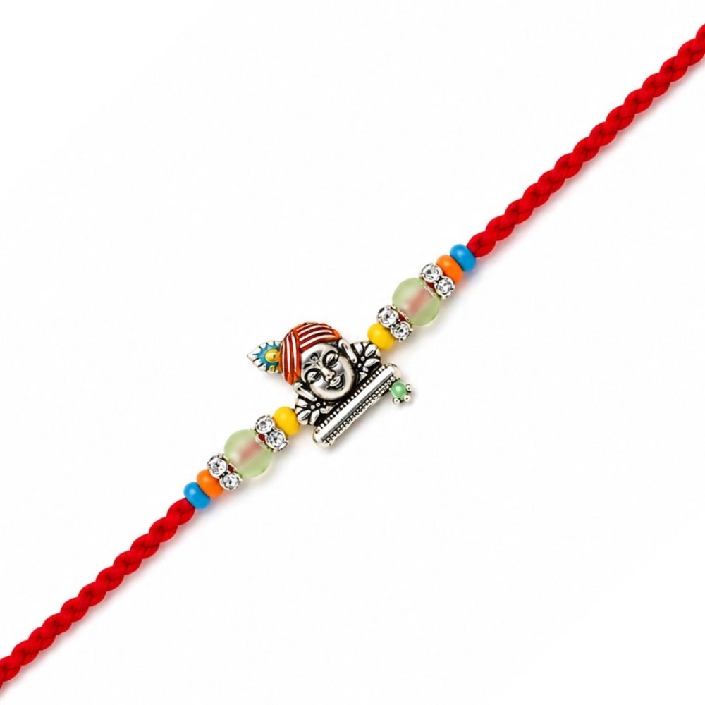 Traditional Bal Gopal Rakhi with Roli Chawal & Rakshabandhan Card