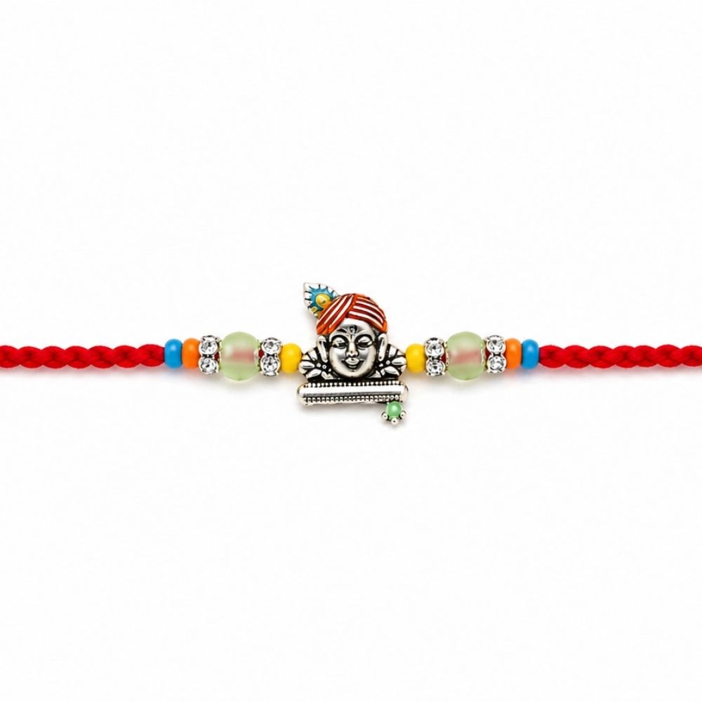 Traditional Bal Gopal Rakhi with Roli Chawal & Rakshabandhan Card