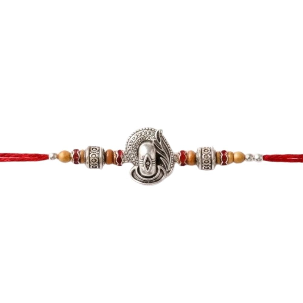 Divine Shivling Rakhi with Roli Chawal & Rakshabandhan Card