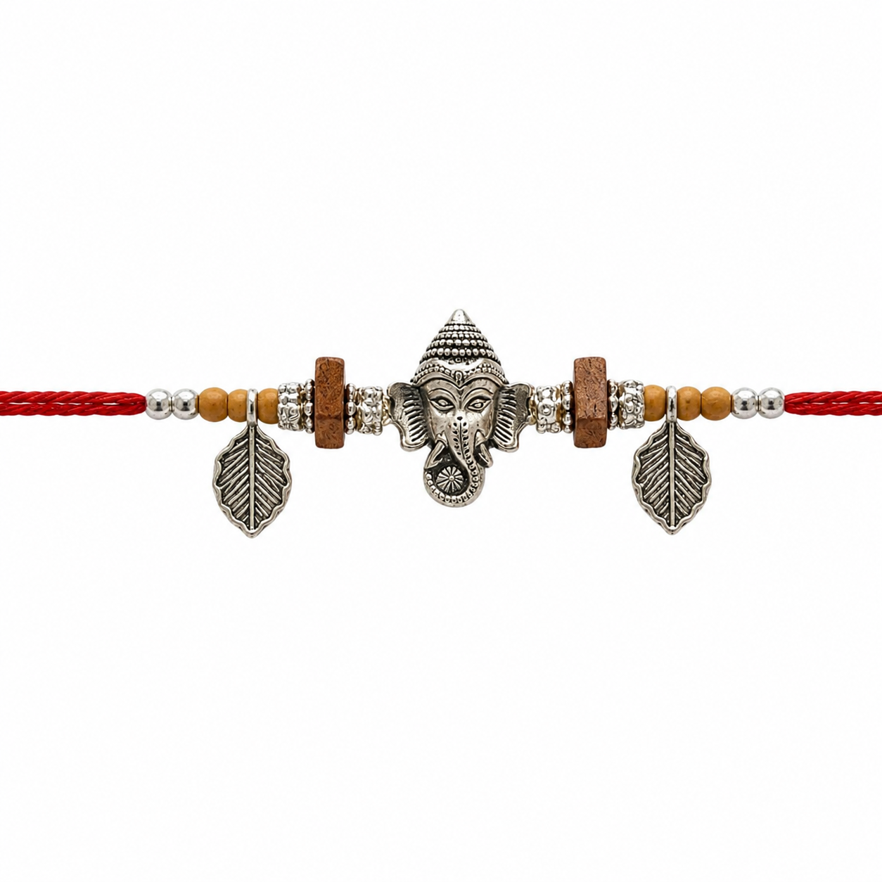 Shree Ganesha Rakhi with Roli Chawal & Rakshabandhan Card
