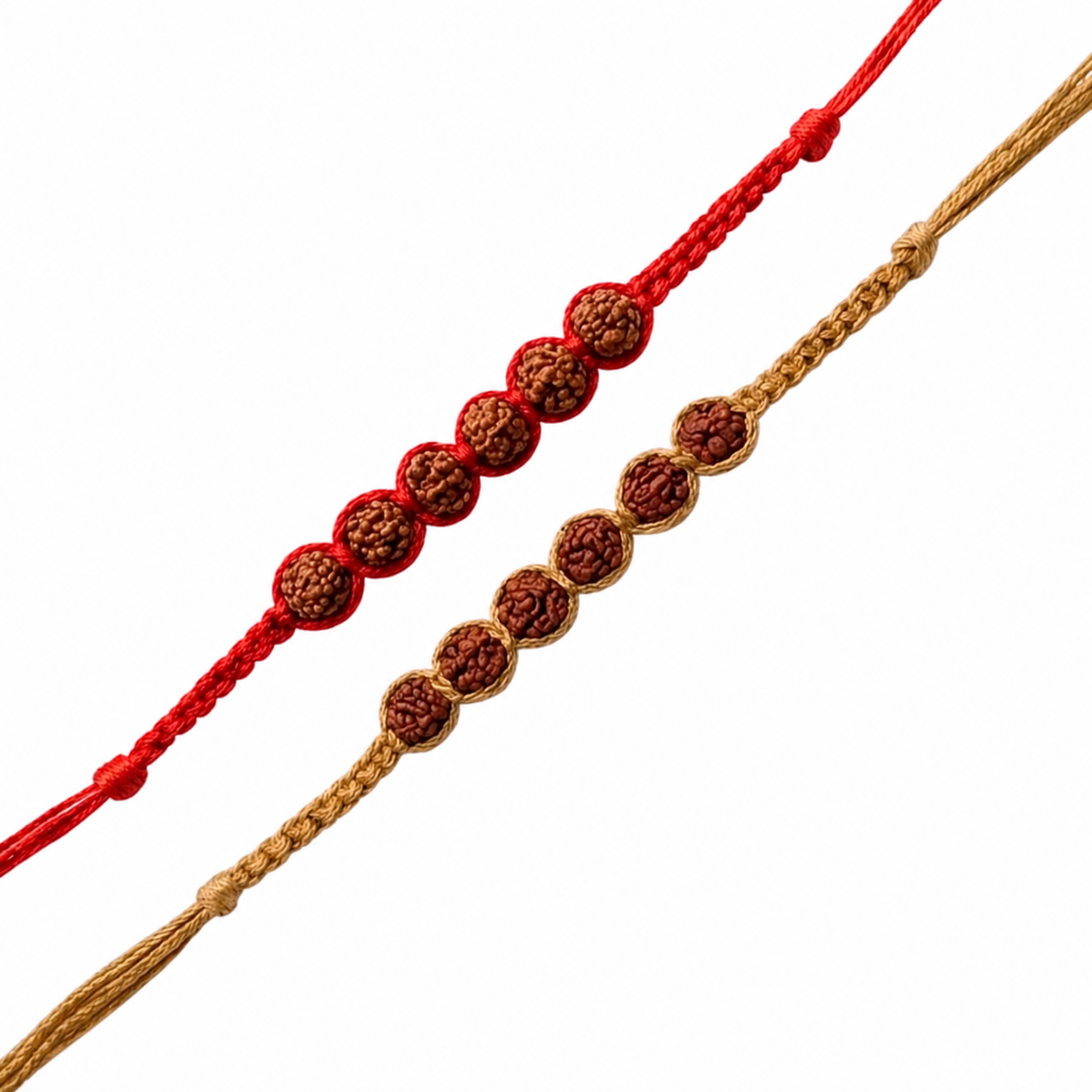 Traditional Rudraksha Bead Rakhi with Roli Chawal & Rakshabandhan Card (Pack of 2)