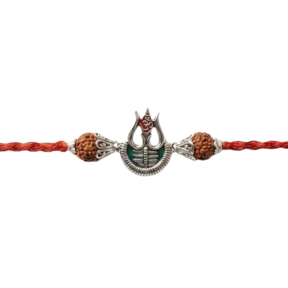 Mahadev Trishul Rakhi with Roli Chawal & Rakshabandhan Card