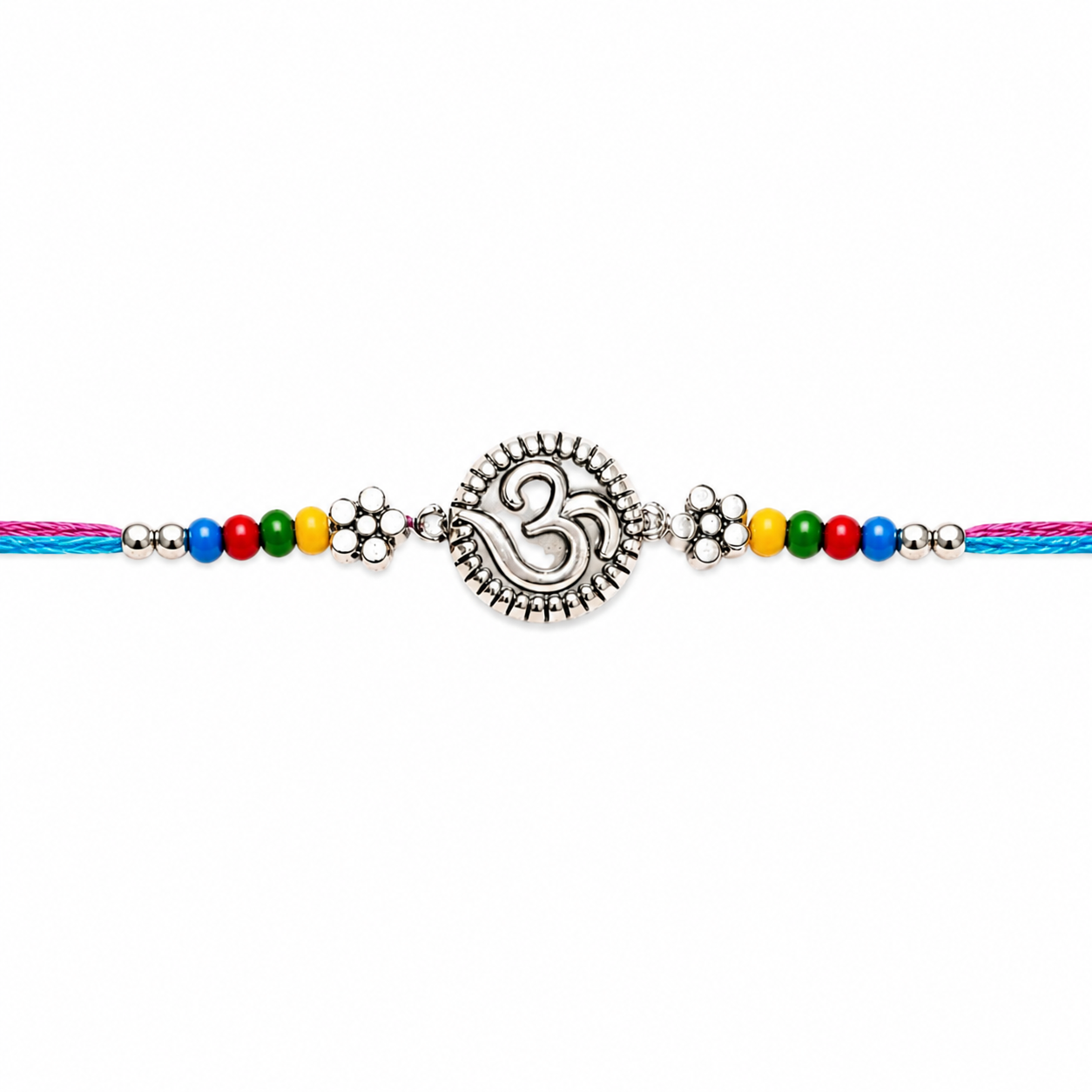 Om Rudraksha Rakhi with Roli Chawal & Rakshabandhan Card