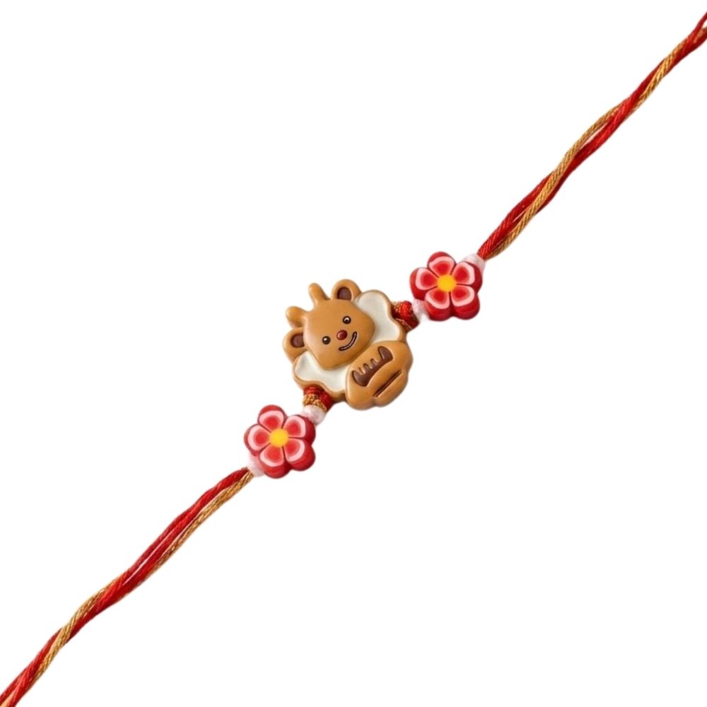 Cartoon Bear with Roli Chawal & Rakshabandhan Card