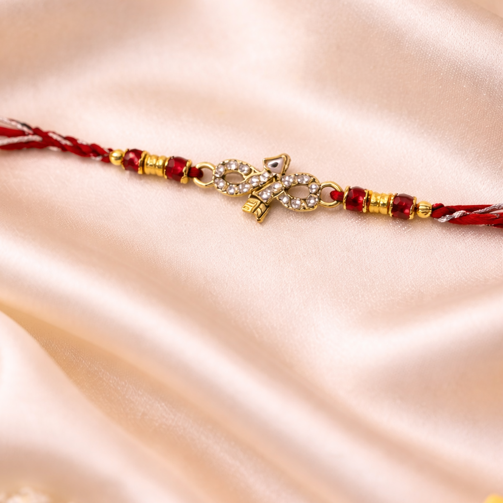 Infinity Rakhi with Roli Chawal & Rakshabandhan Card