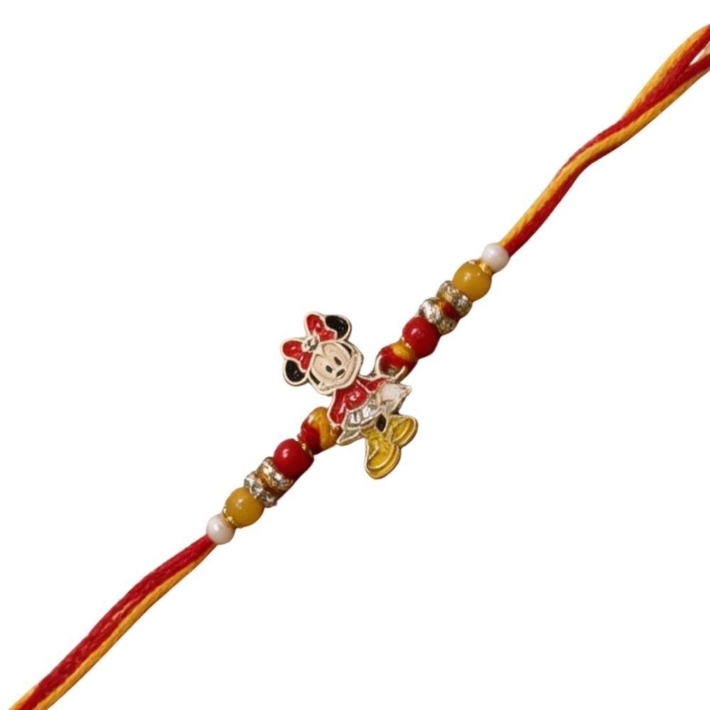 Cute Minnie Mouse with Roli Chawal & Rakshabandhan Card