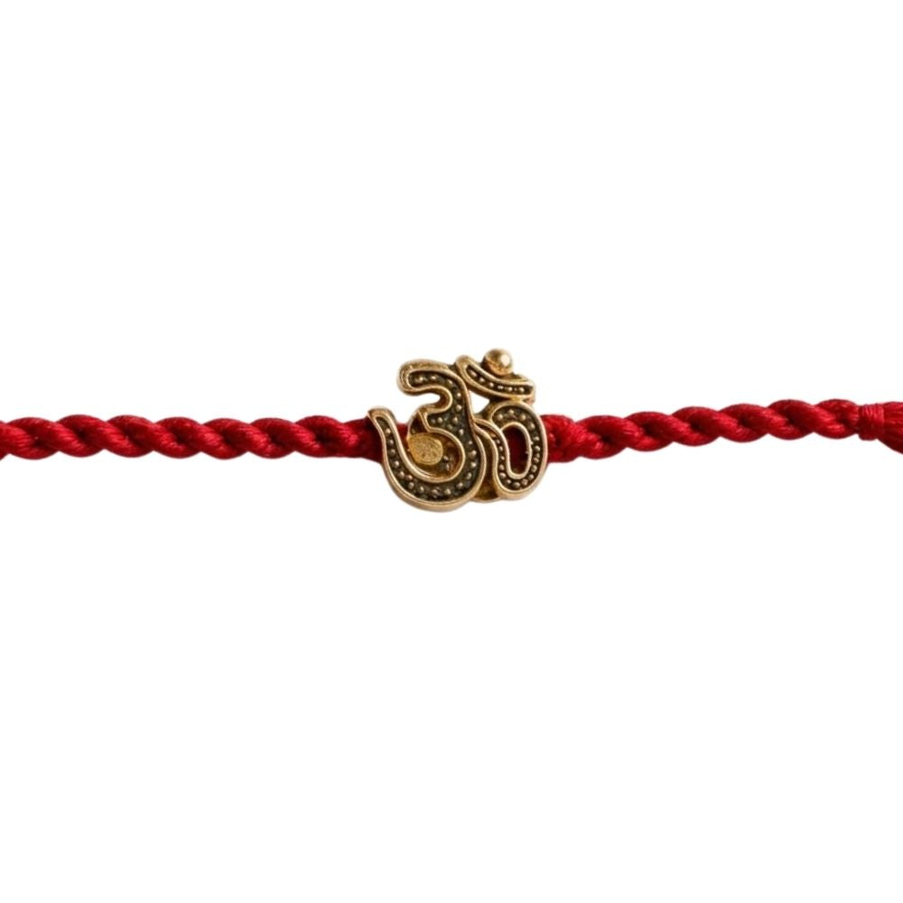 Om Symbol Rakhi with Roli Chawal & Rakshabandhan Card