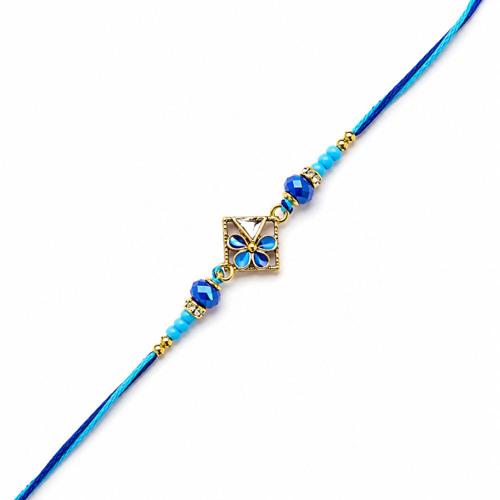 Pearl & Kundan Rakhi with Roli Chawal & Rakshabandhan Card