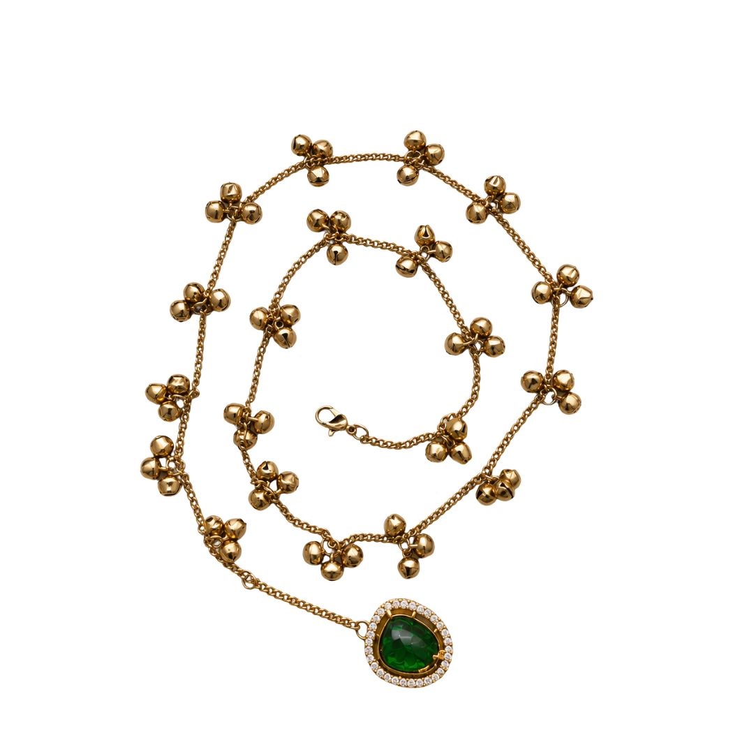 Emerald Kashmiri Ghungroo Wrap Around Lumba Bracelet