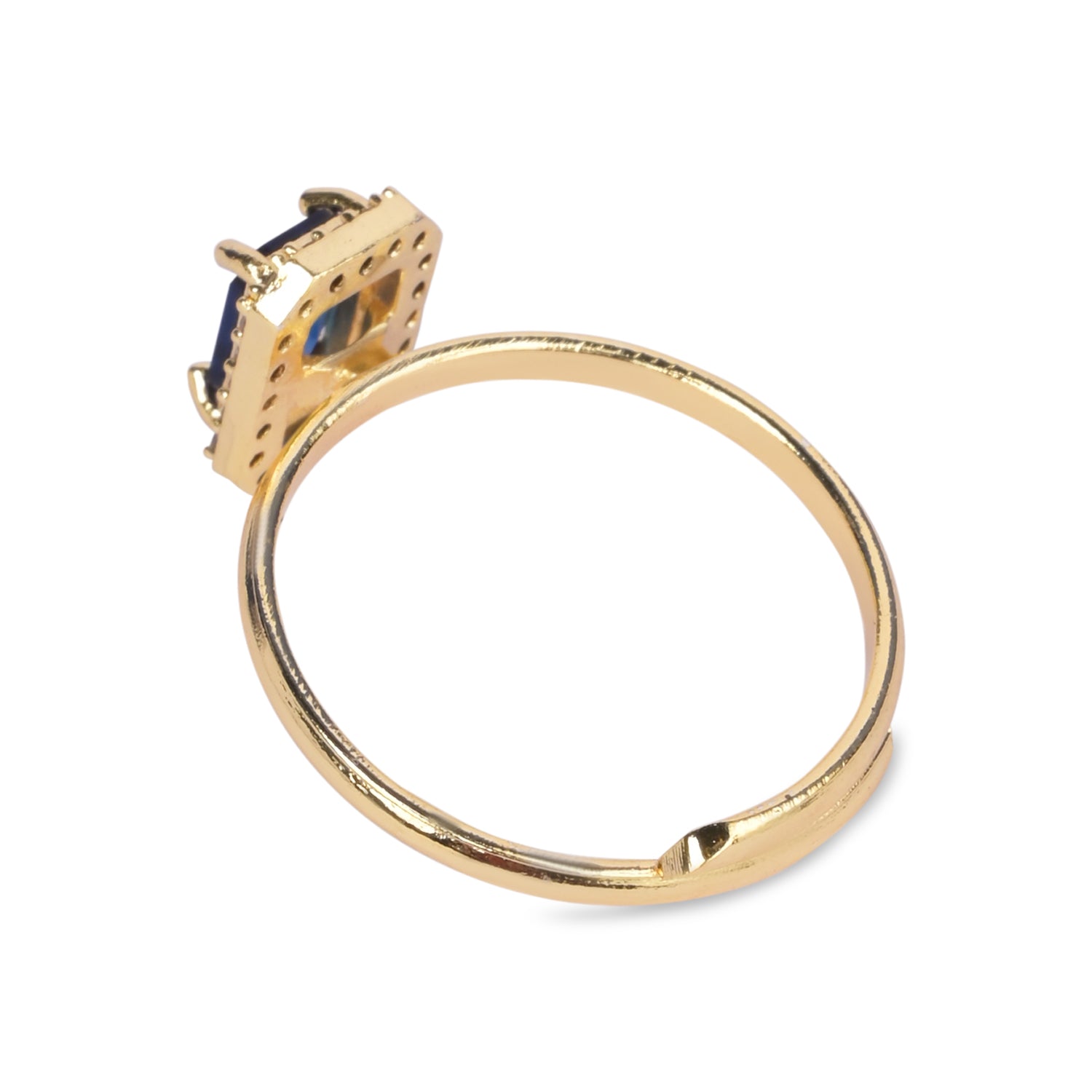 Aira - Blue Rectangle Stone Cocktail Ring