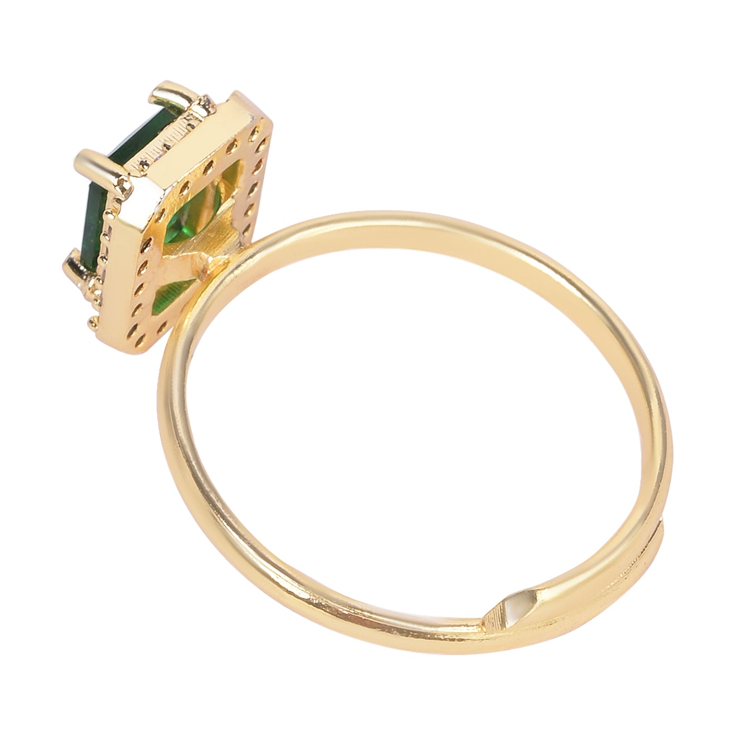 Aira - Green Rectangle Stone Cocktail Ring