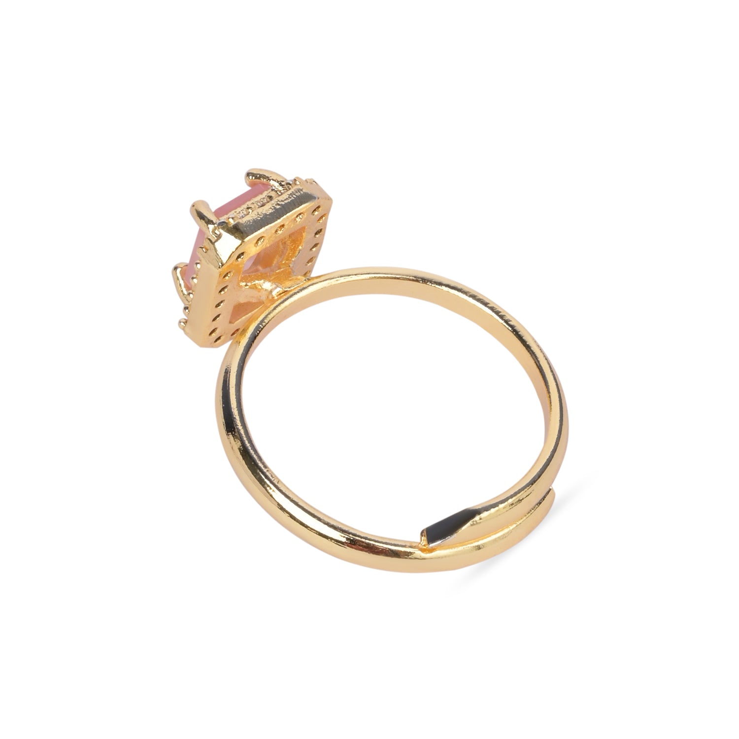 Aira - Peach Rectangle Stone Cocktail Ring