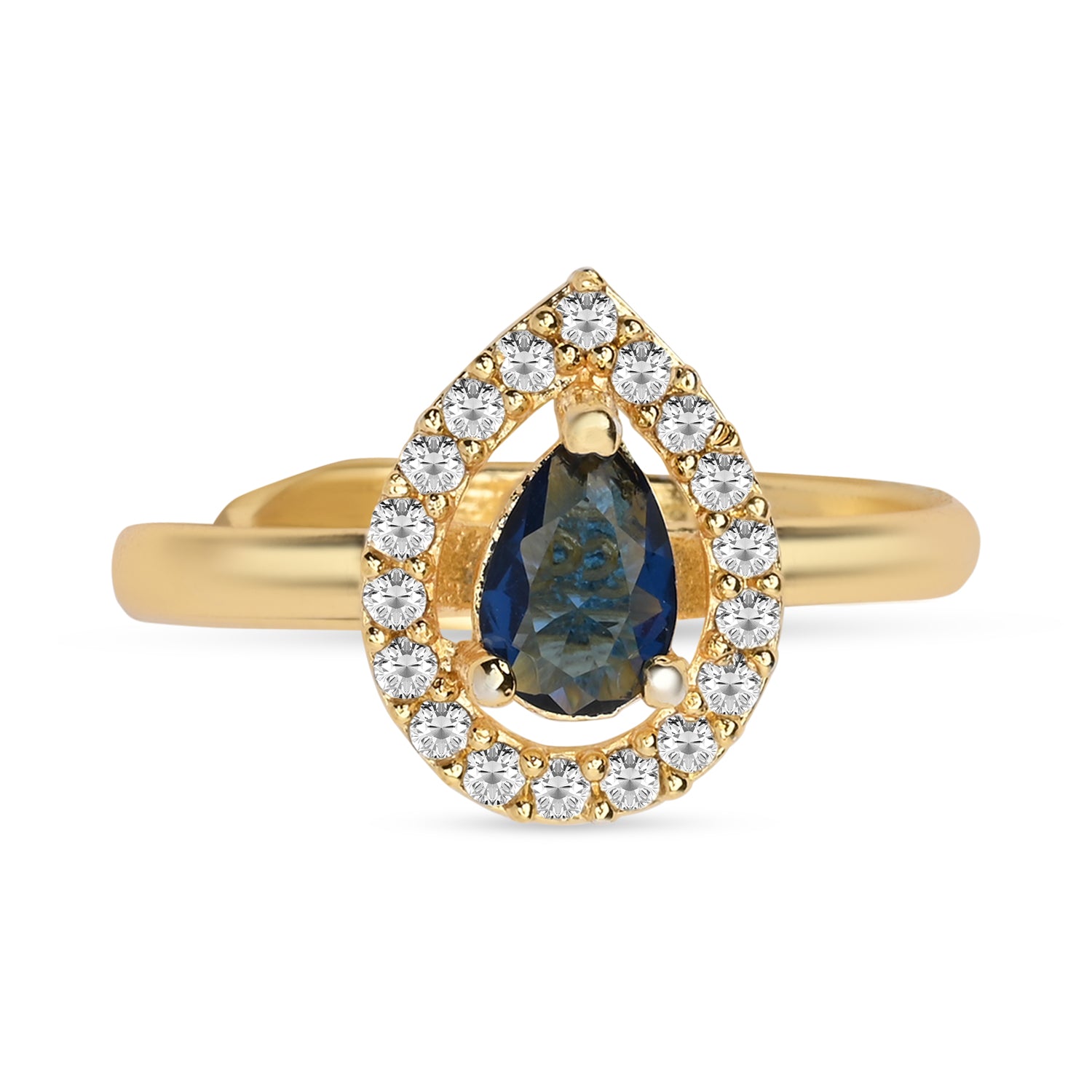 Zenya - Blue Teardrop Stone Cocktail Ring
