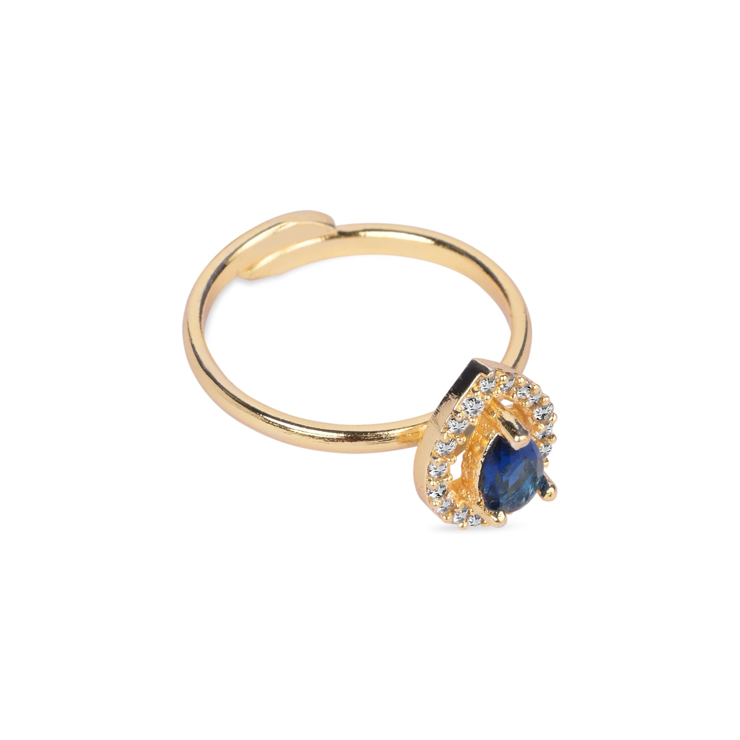 Zenya - Blue Teardrop Stone Cocktail Ring