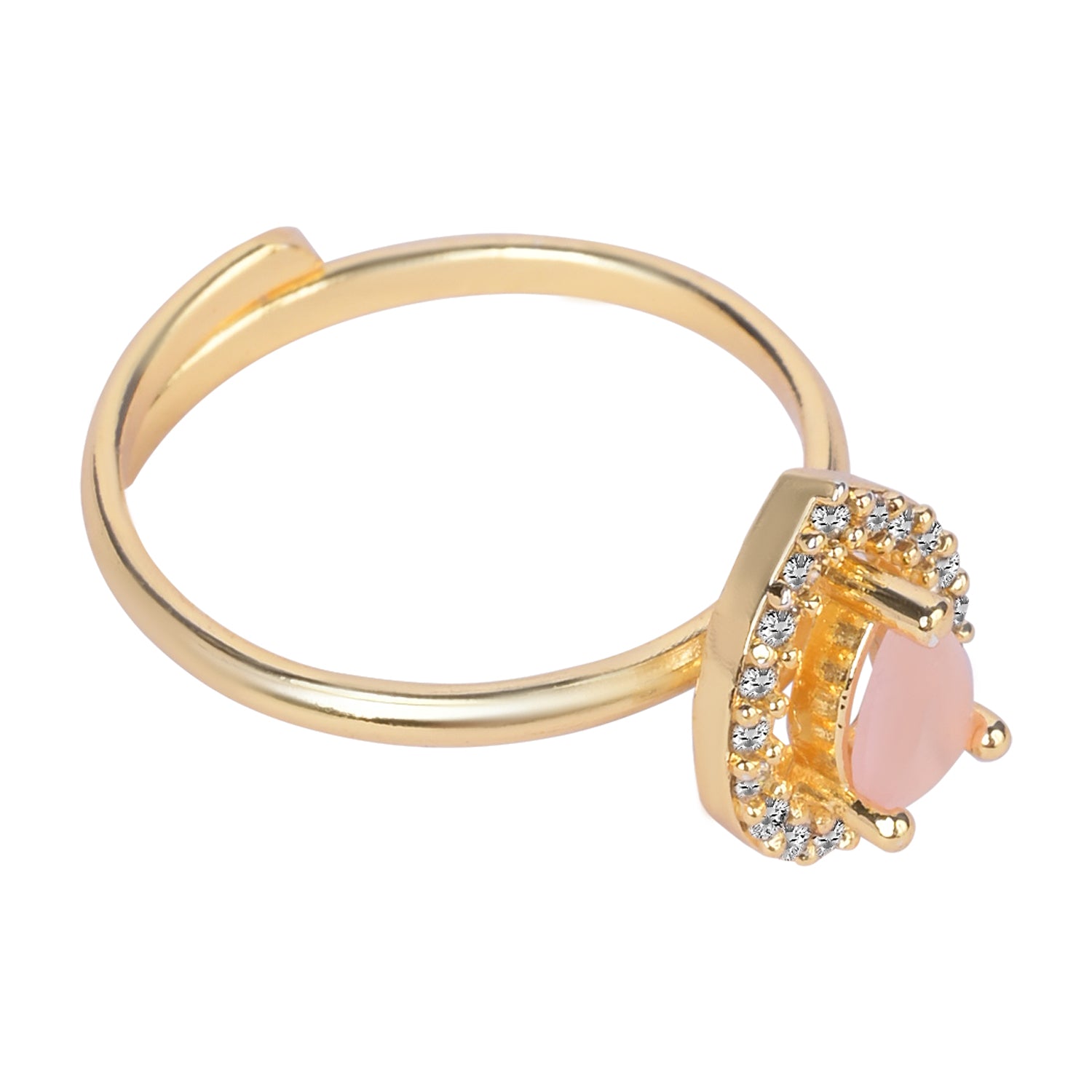 Zenya - Peach Teardrop Stone Cocktail Ring