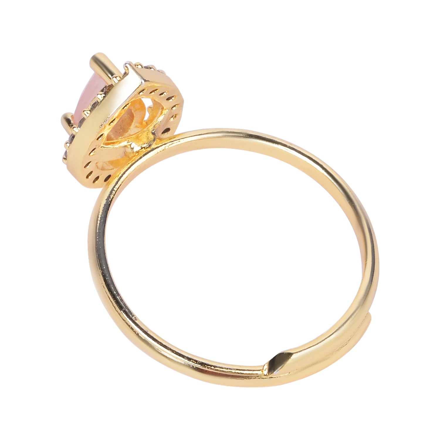 Zenya - Peach Teardrop Stone Cocktail Ring