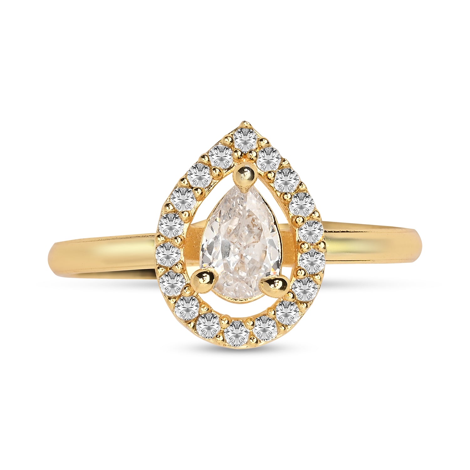 Zenya - White Teardrop Stone Cocktail Ring