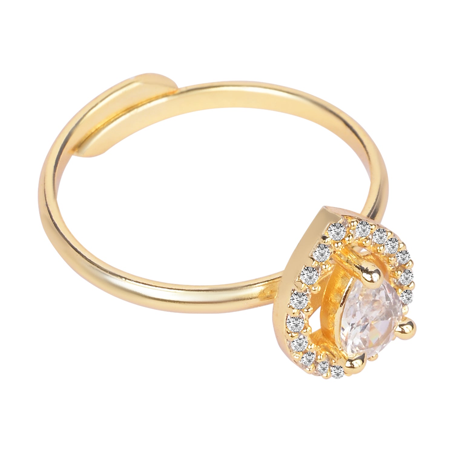 Zenya - White Teardrop Stone Cocktail Ring