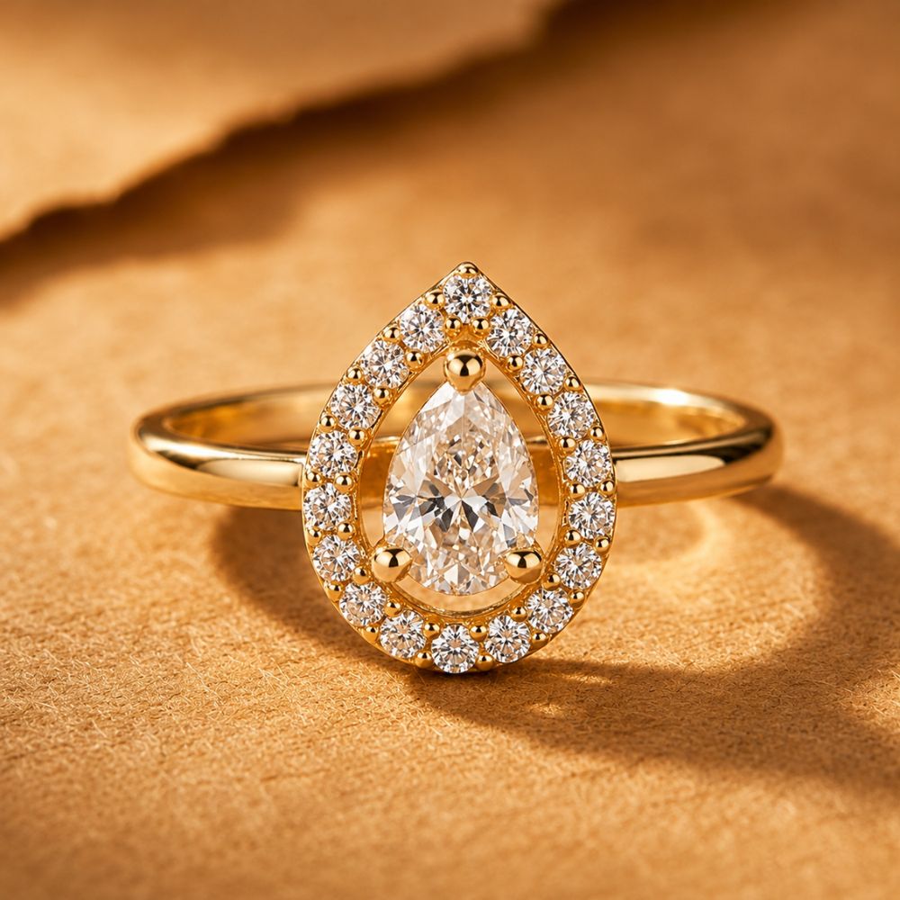 Zenya - White Teardrop Stone Cocktail Ring